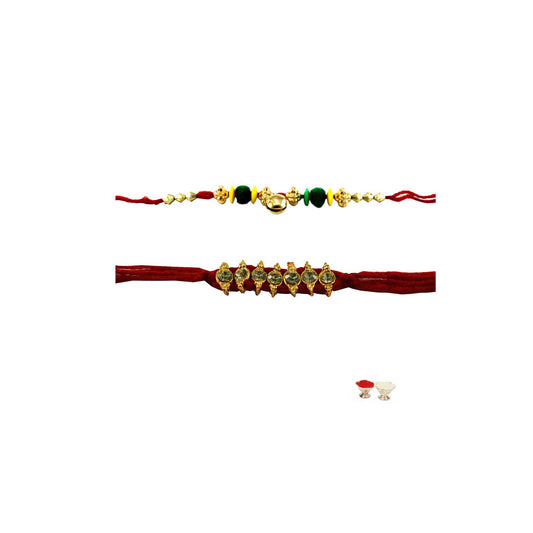 Multi Beads Stud-Handmade  Beads Rakhi