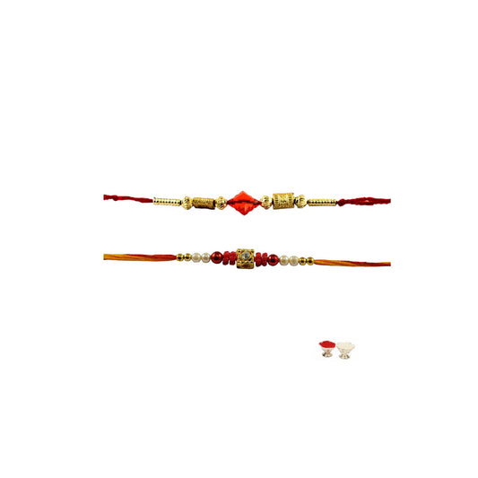 Multi Beads Stud-Handmade  Beads Rakhi