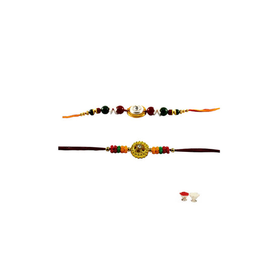 Multi Beads Stud-Handmade  Beads Rakhi