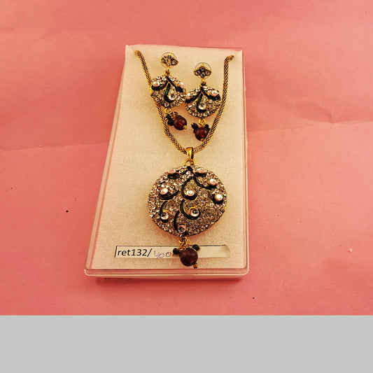 Stone Stud Necklace sku-ret132