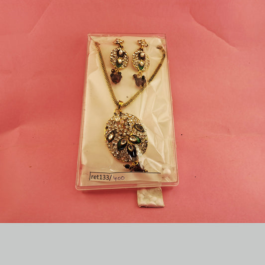 Stone Stud Necklace sku-ret133