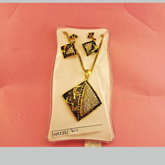 Stone Stud Necklace sku-ret135