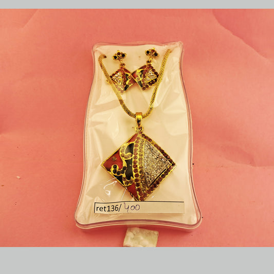 Stone Stud Necklace sku-ret136