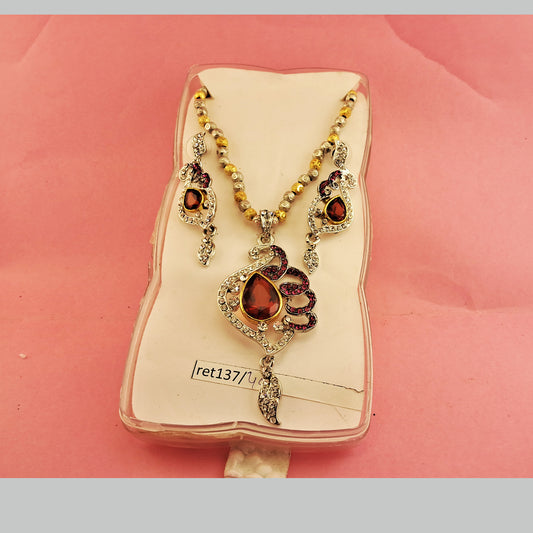 Stone Stud Necklace sku-ret137