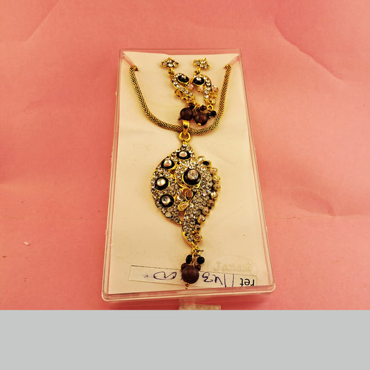 Stone Stud Necklace sku-ret143