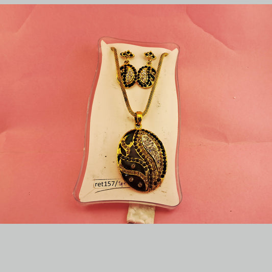 Stone Stud Necklace sku-ret157