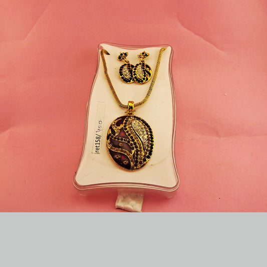 Stone Stud Necklace sku-ret158