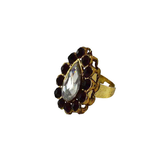 Multi Stone Stud-Gold Platted Brass Ring Pack Of-1 (sku-rin157)