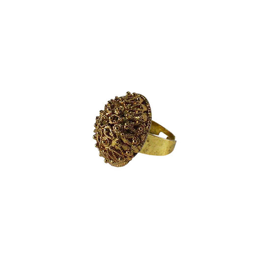 Multi Stone Stud-Gold Platted Brass Ring Pack Of-1 (sku-rin159)